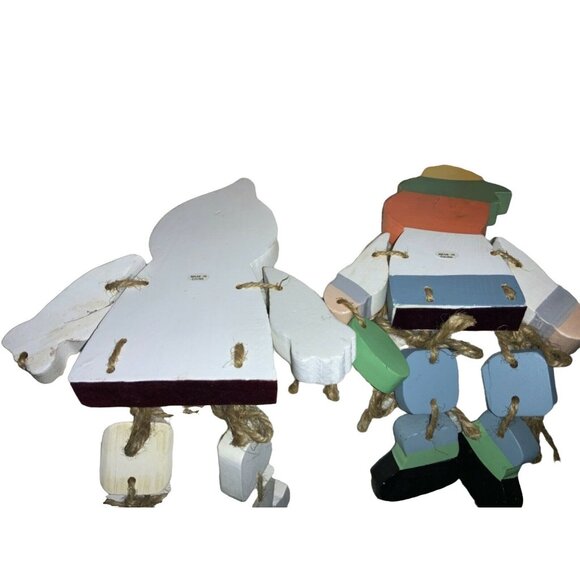 Wood Halloween Shelf Sitters Decor Set of Two Ghost Pumpkin - Picture 5 of 9